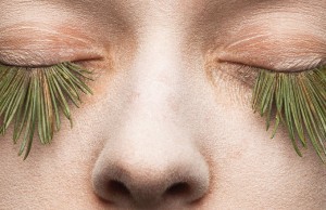 Uova, neve ed erba per ciglia finte ‘nature’ (FOTO)