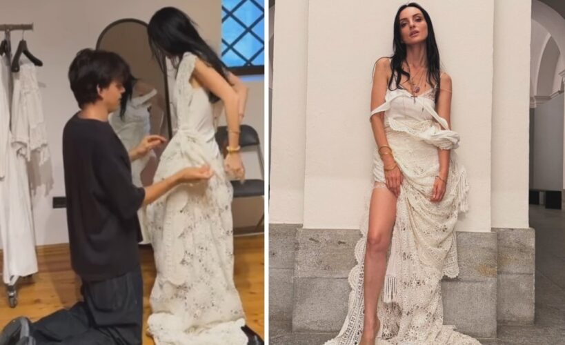 Arisa perde i bagagli…e si veste con una tovaglia presa al mercato
